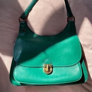 Tory Burch James Large Saddlebag - Green Leather